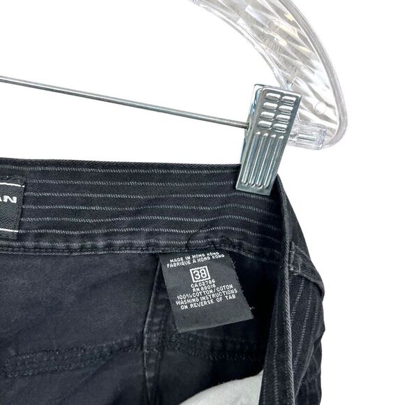 Marc Buchanan Exclusive Collection Mens Pants Tapered Stripe Black Flat Front 38 - Picture 5 of 8